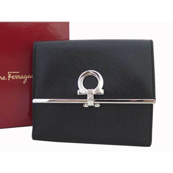 Ferragamo Black The Gancini bifold Wallet main image 1